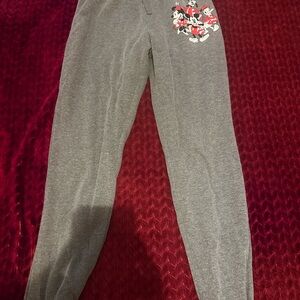 Disney Gray Track Pants with Character Design